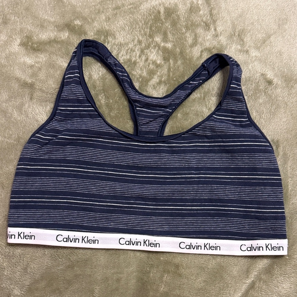 Calvin Klein Blue Striped Women's Bralette